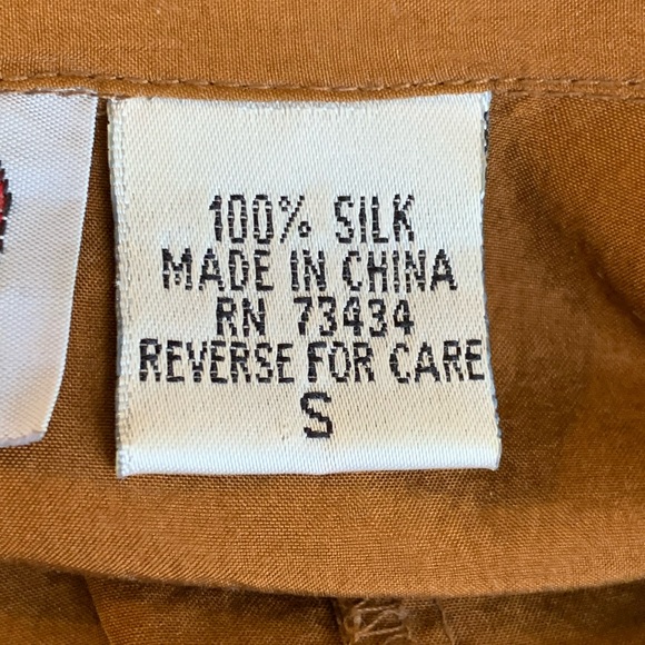 WANTED BY BEADS SILK COWGIRL BUTTON DOWN COOPER RHINESTONE  BLOUSE WOMEN S/M - Picture 9 of 9